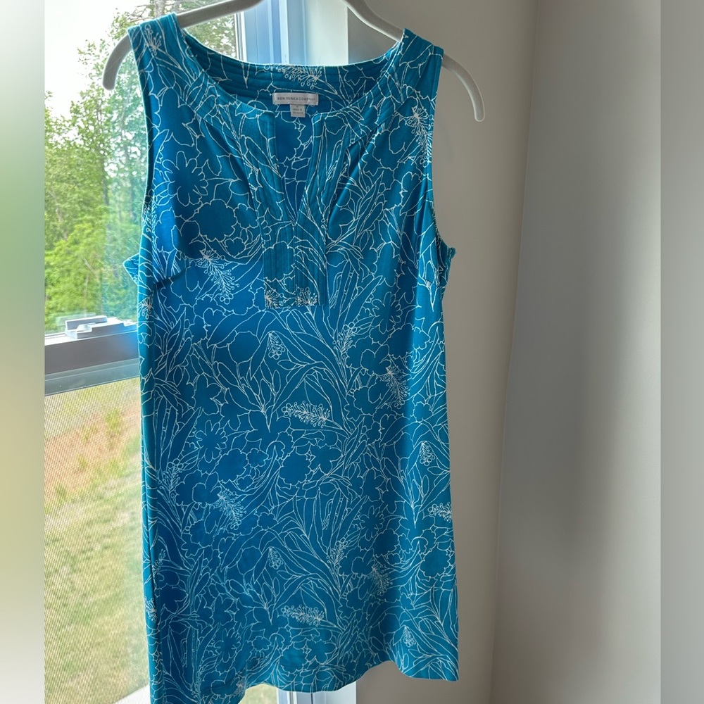 New York & Company women’s blue floral shift dress